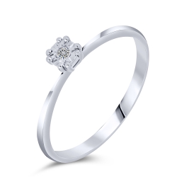 Inel din aur alb cu pietre Diamant