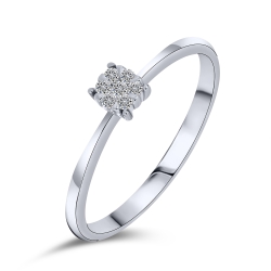 Inel din aur alb cu pietre Diamant