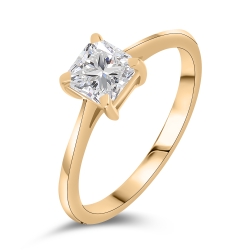 Inel din aur roșu cu pietre Moissanite