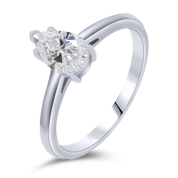 Inel din aur alb cu pietre Moissanite