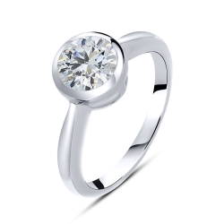 Кольцо из белого золота с камнями Выращенный бриллиант