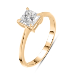 Кольцо из красного золота с камнями Выращенный бриллиант