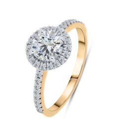 Кольцо из красного золота с камнями Выращенный бриллиант