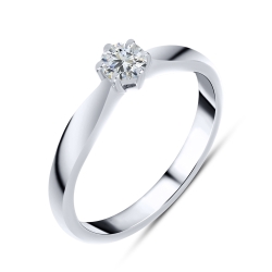 Кольцо из белого золота с камнями Выращенный бриллиант