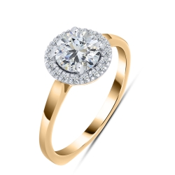 Кольцо из красного золота с камнями Выращенный бриллиант