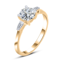 Кольцо из красного золота с камнями Выращенный бриллиант