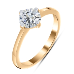 Кольцо из красного золота с камнями Выращенный бриллиант