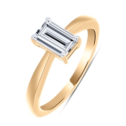 Кольцо из красного золота с камнями Выращенный бриллиант