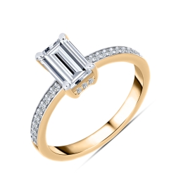 Кольцо из красного золота с камнями Выращенный бриллиант