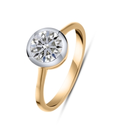 Кольцо из красного золота с камнями Выращенный бриллиант