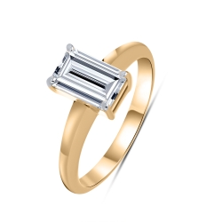 Кольцо из красного золота с камнями Выращенный бриллиант