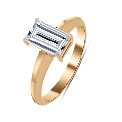 Кольцо из красного золота с камнями Выращенный бриллиант