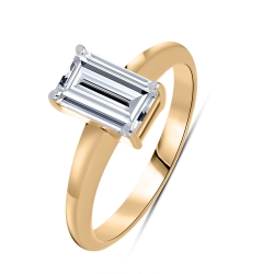 Кольцо из красного золота с камнями Выращенный бриллиант