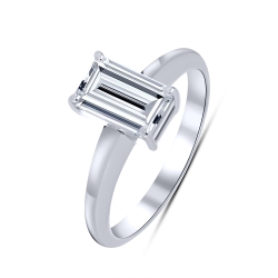 Кольцо из белого золота с камнями Выращенный бриллиант