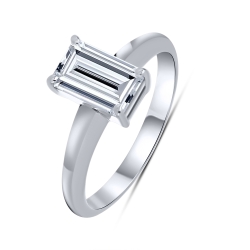 Кольцо из белого золота с камнями Выращенный бриллиант