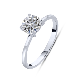 Кольцо из белого золота с камнями Выращенный бриллиант