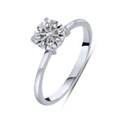 Кольцо из белого золота с камнями Выращенный бриллиант