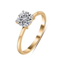 Кольцо из красного золота с камнями Выращенный бриллиант