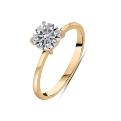 Кольцо из красного золота с камнями Выращенный бриллиант