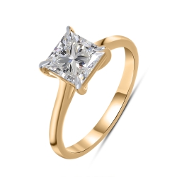 Inel din aur roșu cu pietre Diamant crescut