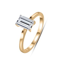 Inel din aur roșu cu pietre Diamant crescut