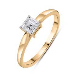 Inel din aur roșu cu pietre Diamant crescut