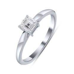 Inel din aur alb cu pietre Diamant crescut