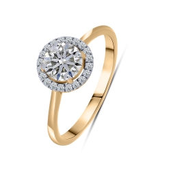 Inel din aur roșu cu pietre Diamant crescut