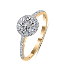 Inel din aur roșu cu pietre Diamant crescut