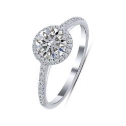 Inel din aur alb cu pietre Diamant crescut