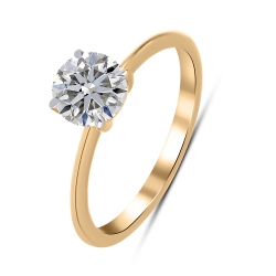 Inel din aur roșu cu pietre Diamant crescut