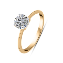 Inel din aur roșu cu pietre Diamant crescut