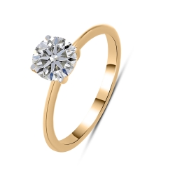 Inel din aur roșu cu pietre Diamant crescut