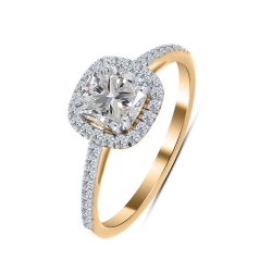 Inel din aur roșu cu pietre Diamant crescut