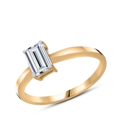 Inel din aur roșu cu pietre Diamant crescut