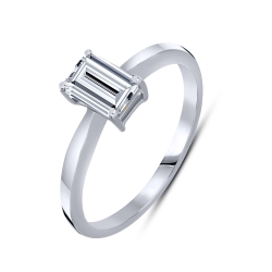 Inel din aur alb cu pietre Diamant crescut