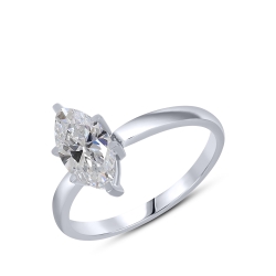 Inel din aur alb cu pietre Diamant crescut