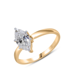 Inel din aur roșu cu pietre Diamant crescut