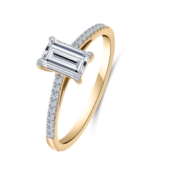 Inel din aur roșu cu pietre Diamant crescut