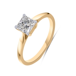 Inel din aur roșu cu pietre Diamant crescut