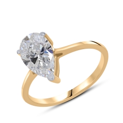 Inel din aur roșu cu pietre Diamant crescut