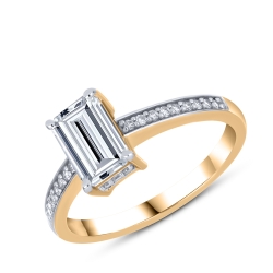 Inel din aur roșu cu pietre Diamant crescut