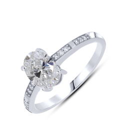 Inel din aur alb cu pietre Diamant crescut