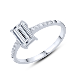 Inel din aur alb cu pietre Diamant crescut