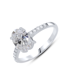 Inel din aur alb cu pietre Diamant crescut