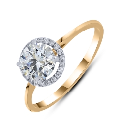 Inel din aur roșu cu pietre Diamant crescut