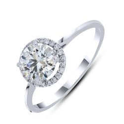 Inel din aur alb cu pietre Diamant crescut