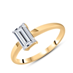 Inel din aur roșu cu pietre Diamant crescut