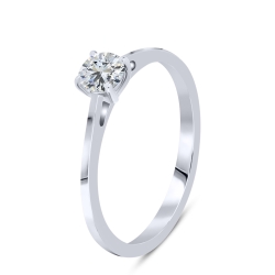 Кольцо из белого золота с камнями Бриллиант