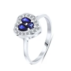 Inel din aur alb cu Diamant, Safir